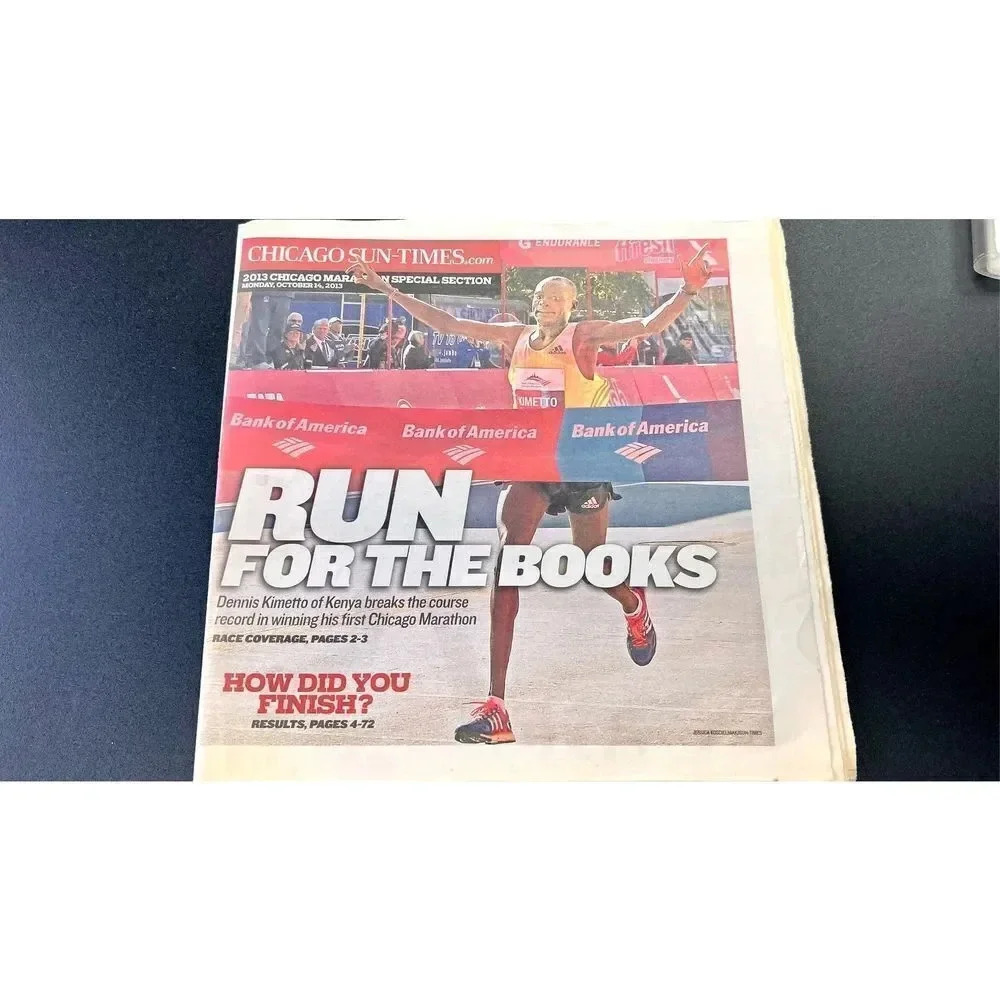 Chicago Sun-Times Run For The Books‎ 2013 Chicago Marathon Vintage Newspaper